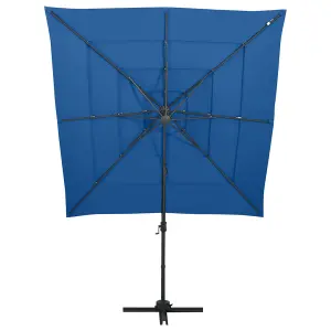 Berkfield 4-Tier Parasol with Aluminium Pole Azure Blue 250x250 cm