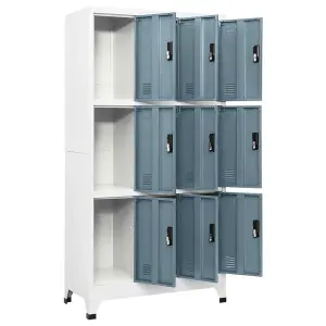 Berkfield Locker Cabinet Light Grey and Dark Grey 90x45x180 cm Steel