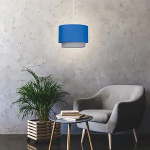 First Choice Lighting Blue & Grey 2 Tier Light Shade