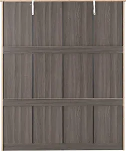 Lisbon 4 Door Mirrored Wardrobe in Black Wood Grain Finish