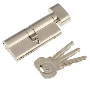 Yale Satin Nickel-plated Single Euro Thumbturn Cylinder lock 30/30, (L)70mm (W)29mm