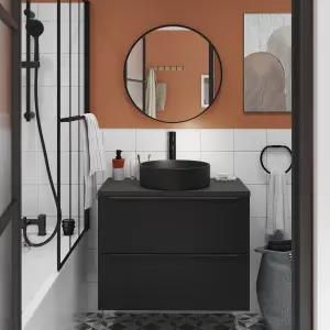 GoodHome Cavally Matt Black 3-spray pattern Shower kit