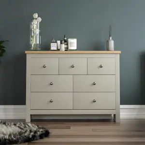 Vida Designs Arlington Grey 4+3 Drawer Chest (H)810mm (W)1115mm (D)350mm