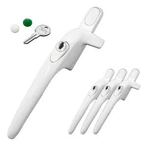 Yale Virage Cockspur Window Handle (3 Pack) - White, Left, 9mm