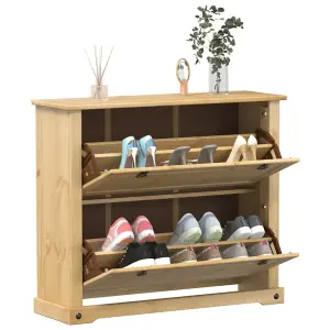 Shoe Cabinet Corona 99x32x85 cm Solid Wood Pine