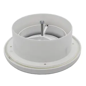 Kair Plastic Round Ceiling Vent 150mm - 6 inch Diffuser / Extract Valve with Retaining Ring