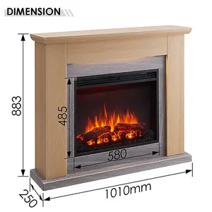 FLAMME Mardella Fireplace with 40" surround with 2kW Fireplace Heater Black Multiple Colours Available