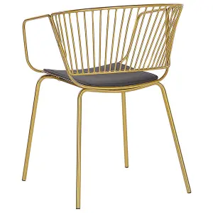 Set of 2 Dining Chairs RIGBY Metal Gold