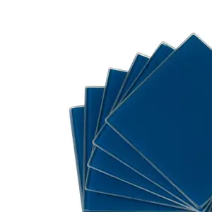 Harbour Housewares - Square Glass Coasters - 10cm - Hague Blue - Pack of 6