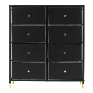 Black Plastic Storage Cabinet with 8 Drawers 97.5cm H