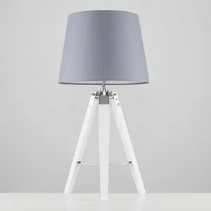 Hawarth Clipper 56cm Tripod Table Lamp White / Beige / No