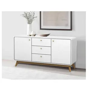 Justine 140Cm Wide 3 Drawer Sideboard White