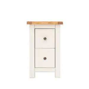 Aubusson 2 Drawer Bedside Table Off White