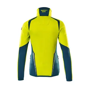 Mascot Accelerate Safe Ladies Microfleece Jacket with Zipper (Hi-Vis Yellow/Dark Petroleum)  (Small)