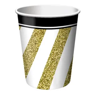 Creative Party Black And Gold 9oz Cups (Pack Of 8) Black/Gold (9oz)