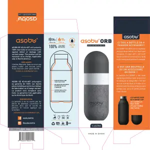 Asobu Orb Stainless Steel Insulated Water Bottle Concrete 400ml