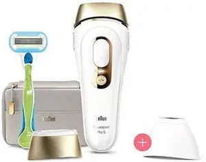 Braun Ipl Silk-Expert Pro 5, At Home Hair Removal Device With Pouch, White/Gold, Pl5124