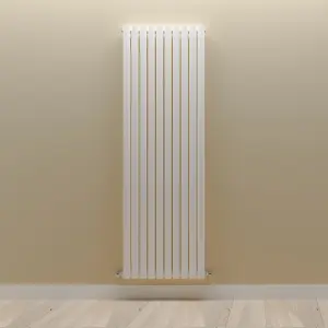 Vertical White Single Oval Panel Radiator (H)1800mm x (W)590mm, 6260 BTU.