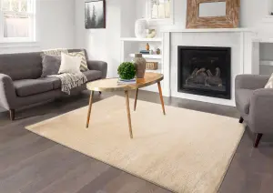 Smart Living Shaggy Soft Area Rug, Fluffy Living Room Carpet, Kitchen Floor, Bedroom Ultra Soft Rugs 120cm x 170cm - Light Beige