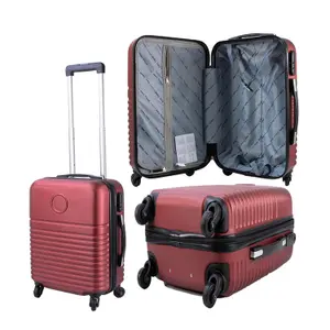 Lightweight Handy Flight Cabin Airline Burgundy Travel Suitcase with Wheels & Combination Lock