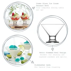 LAV - Crema Glass Ice Cream Bowls - 11cm - Pack of 6