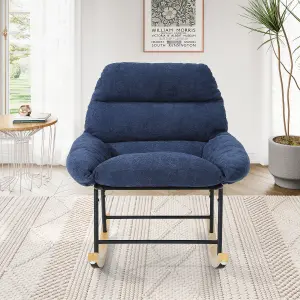 Rocking Chair Nursery, Lamb Wool Removable Glider Rocker, Blue Grey