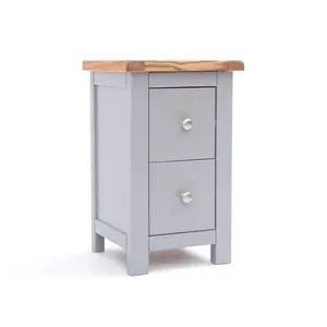 Gerry 2 Drawer Bedside Table Grey