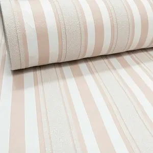 Glitter Striped Blush Pink White Paste The Wall Textured Heavy Vinyl Wallpaper