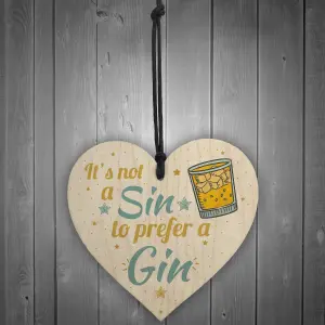 Red Ocean Gin Sign Wooden Hanging Heart Shabby Chic Plaque Kitchen Bar Gift Garden Decor Friendship Gift