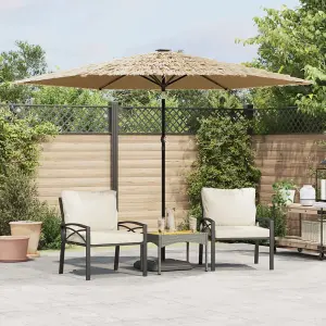 Berkfield Garden Parasol with Steel Pole Brown 288x288x225 cm