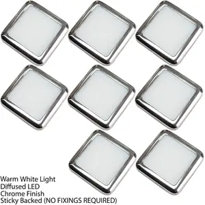 Square LED Plinth Light Kit 8 WARM WHITE Spotlights Kitchen Bathroom Floor Panel