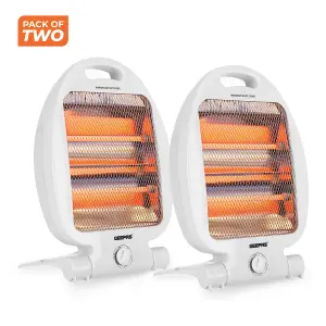 Geepas 400/800W Electric Quartz Halogen Heater, Pack of 2