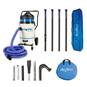 SkyVac Commercial Plus Gutter Vacuum, Gutter Cleaning. 4 Pole Package. Heights up to 6M/20ft.