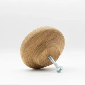 Round Concaved Oak Knob for Cabinet Doors and Drawer Pulls Dia 67mm