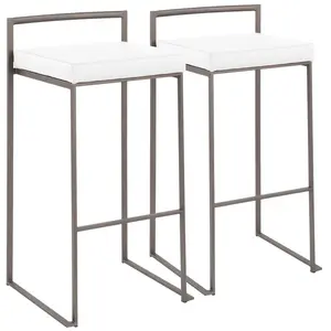 Daggett 68.5cm Bar Stool (Set of 2) Stainless Steel / Black / Bar Stool (30.75" Seat Height)