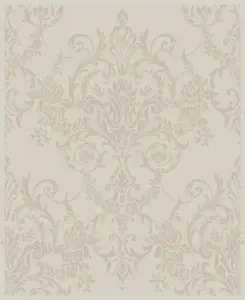 Boutique Victorian Champagne Metallic effect Damask Embossed Wallpaper Sample