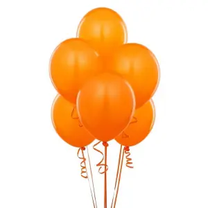 Unique Party Latex Plain Balloons (Pack of 50) Orange (One Size)