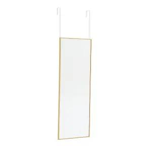 Rectangular Over Door Full Length Framed Mirror Wall Mounted Mirror Gold 28 cm x 118 cm