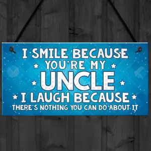 Red Ocean Funny Uncle Gift Hanging Plaque Novelty Uncle Birthday Christmas Gift From Niece Nephew