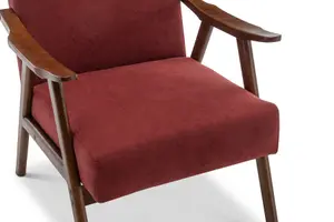 Fabric Cotton Burgundy Selma Accent Chair