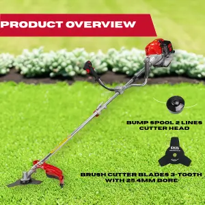 Excel 52cc Petrol Grass Trimmer & Brush Cutter 2 in1 Multi Garden Tool