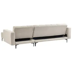 Left-Hand Corner Sofa with Ottoman ALNES Beige Left Hand