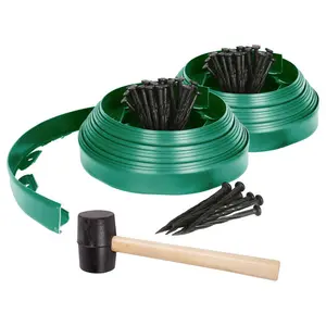 1.02cm H x 508cm W Plastic Lawn Edging (Set of 2) Green