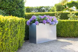 Primrose Garden Zinc Tall Trough Planter with Insert Silver 95cm