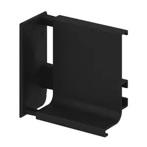 GoodHome Caraway Innovo Black Drawer rail end cap, Pair of 2