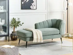 Right Hand Boucle Chaise Lounge Green ALLIER