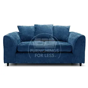 Monaco Chenille Fabric 3 Piece Sofa Set - 3 2 1  Blue