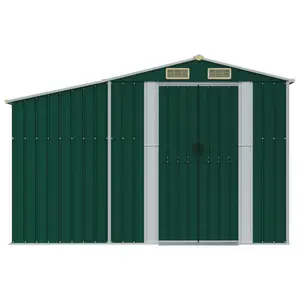 Breban Garden Shed 277 x 365.5 x 179 cm Galvanised Steel Green