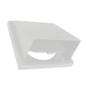 White Hooded Extractor Fan Vent Grille Cowl with Back Draught Shutter 4" 100mm