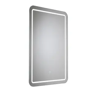 Croydex Chawston Rectangular Wall-mounted Bathroom & WC Illuminated mirror (H)70cm (W)50cm